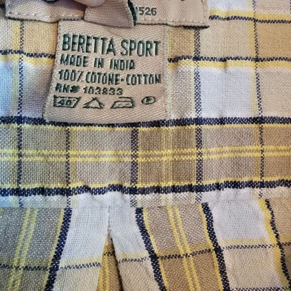 Beretta Sport Plaid Long Sleeve Button Down Shirt SZ XXL Hunting Shooting Top - Picture 4 of 7